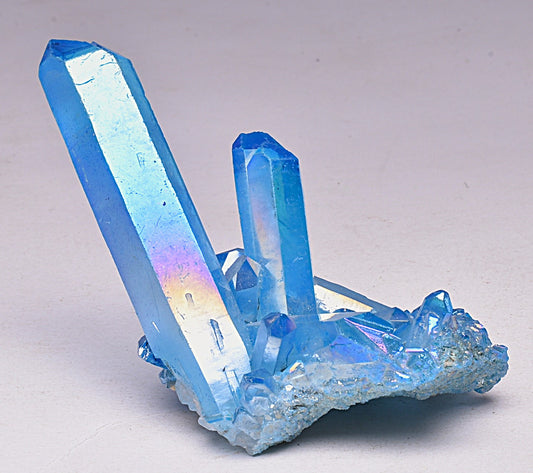 BLUE TITANIUM AURA QUARTZ POINT CLUSTER P995