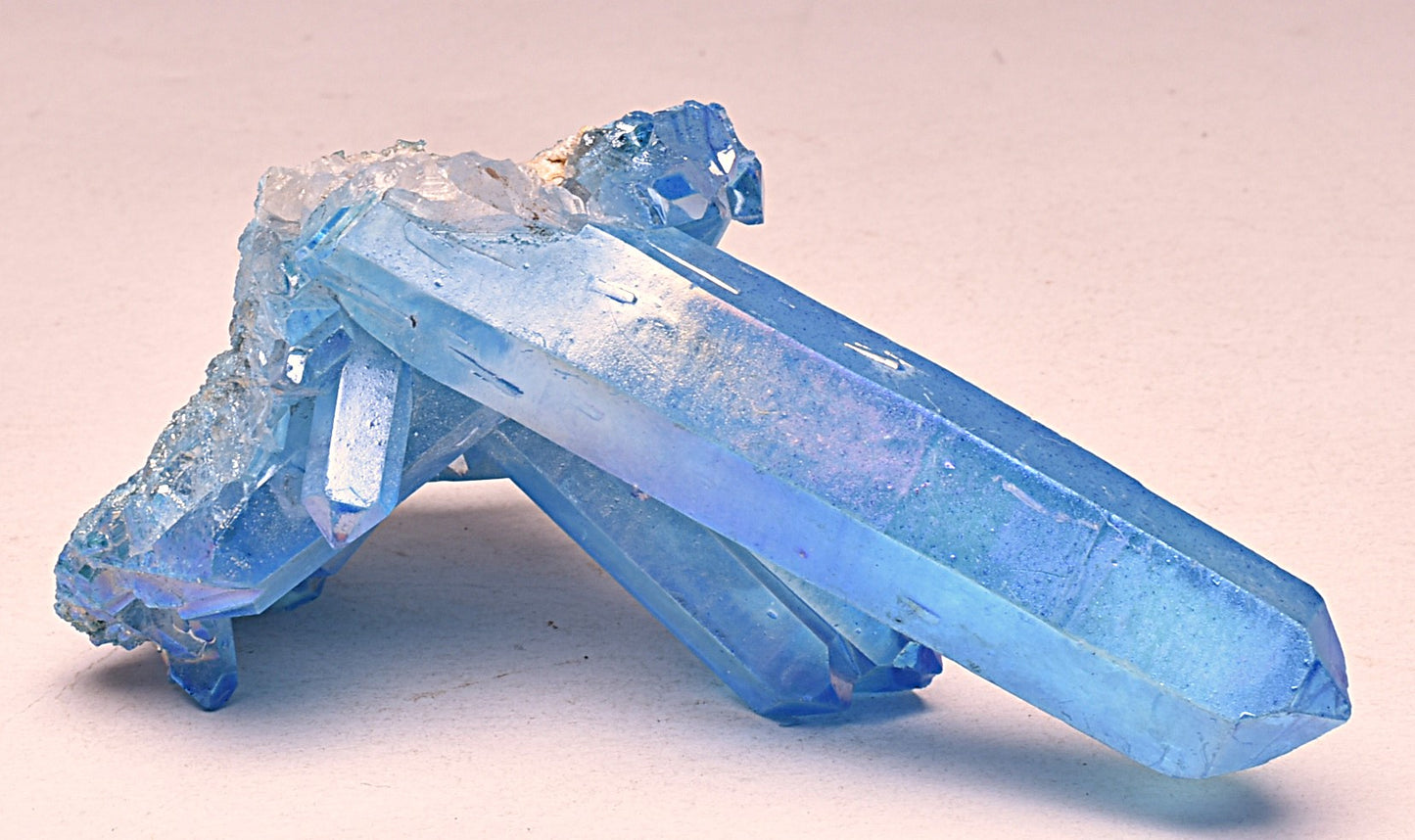 BLUE TITANIUM AURA QUARTZ POINT CLUSTER P995