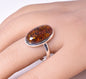 AMBER RING set in STERLING SILVER size 10.5/U J78