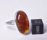 AMBER RING set in STERLING SILVER size 10.5/U J78