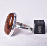 AMBER RING set in STERLING SILVER size 10.5/U J78