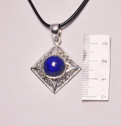 LAPIS LAZULI CRYSTAL PENDANT set in STERLING SILVER J133