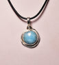 LARIMAR CIRCLE PENDENT set in STERLING SILVER J132