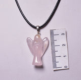 ROSE QUARTZ ANGEL CARVED PENDANT J135
