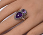 AMETHYST RING set in STERLING SILVER BAND, SIZE T/10 J137