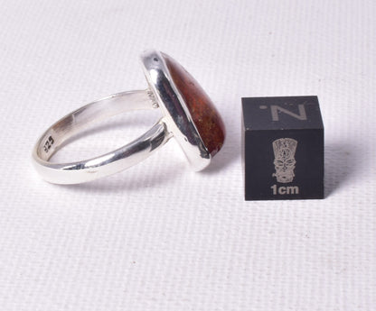 AMBER RING set in STERLING SILVER size 7.5/O J88