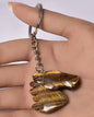 TIGER EYE HORSE HEAD CARVING KEYRING P315