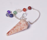 SUNSTONE PENDULUM with CHAKRA CHAIN J140