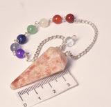 SUNSTONE PENDULUM with CHAKRA CHAIN J140
