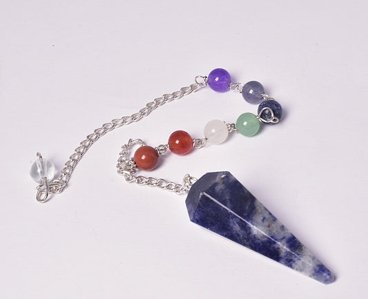 SODALITE PENDULUM with CHAKRA CHAIN J141