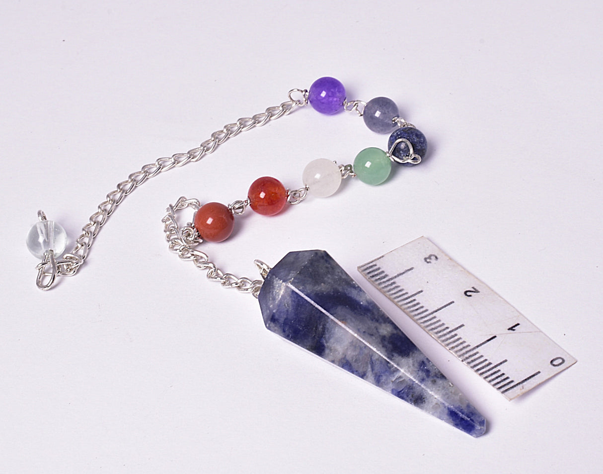 SODALITE PENDULUM with CHAKRA CHAIN J141
