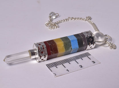 CHAKRA CRYSTAL QUARTZ PENDULUM J144