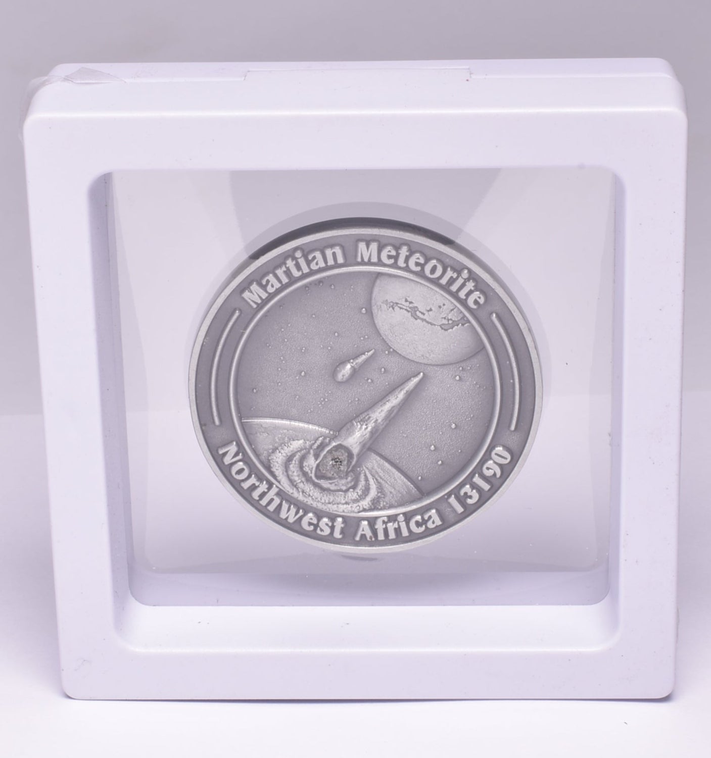 MARTIAN METEORITE in COLLECTORS COIN, NORTH WEST AFRICA 13190 MT188