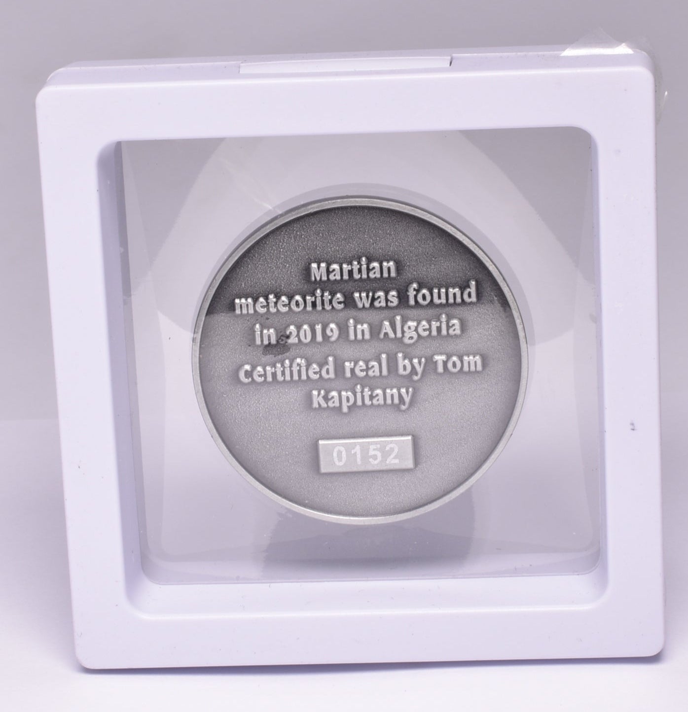 MARTIAN METEORITE in COLLECTORS COIN, NORTH WEST AFRICA 13190 MT188