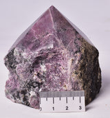 RHODONITE 6 SIDED CARVED POINT, ROUGH BASE P326
