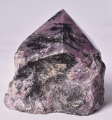 RHODONITE 6 SIDED CARVED POINT, ROUGH BASE P326