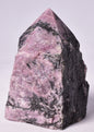 RHODONITE 6 SIDED CARVED POINT, ROUGH BASE P327