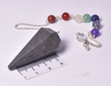 HEMATITE PENDULUM with CHAKRA CHAIN J145