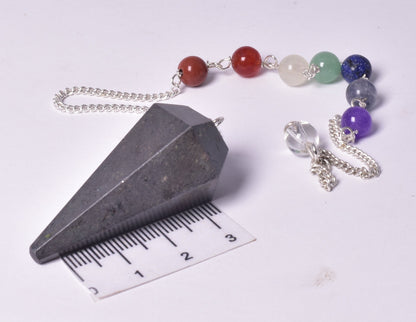 HEMATITE PENDULUM with CHAKRA CHAIN J145