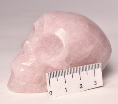 ROSE QUARTZ CRYSTAL CARVED SKULL P672