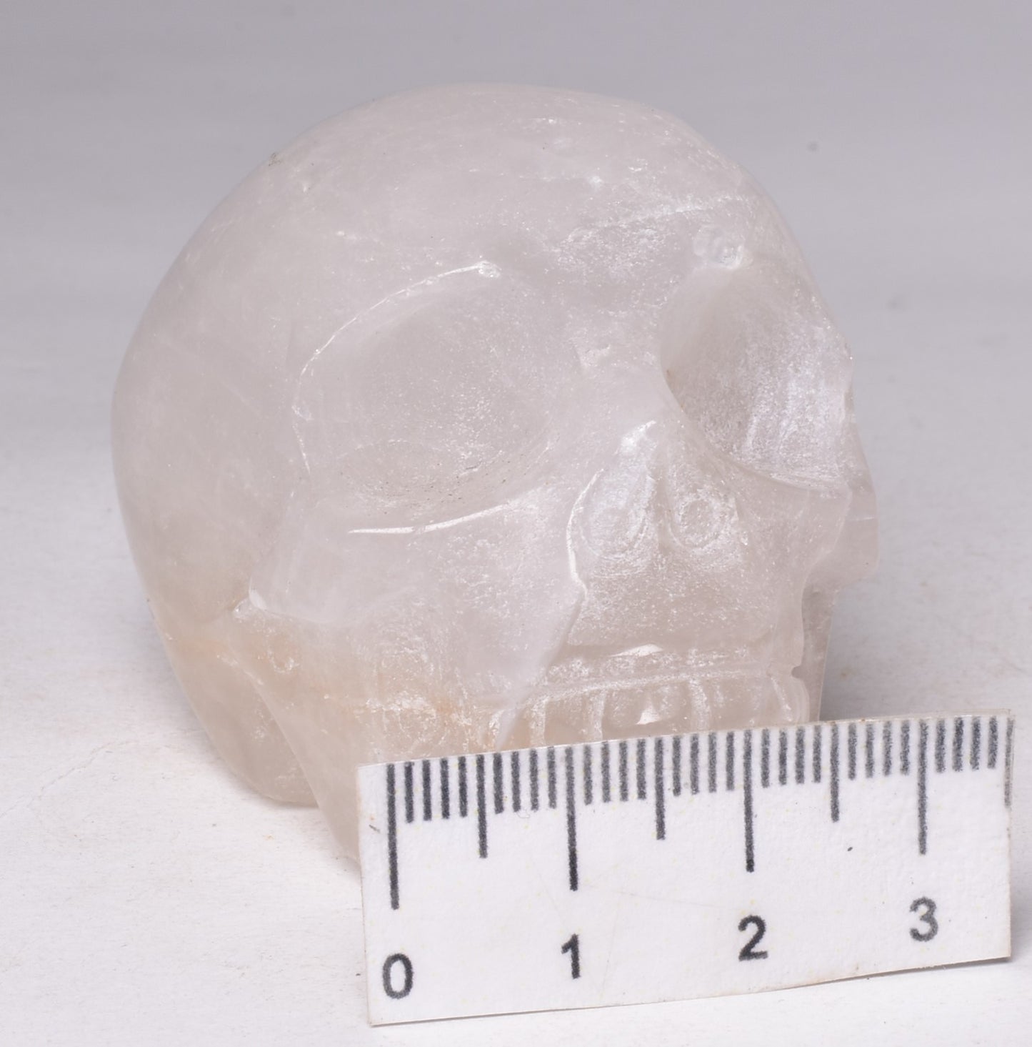 QUARTZ CRYSTAL CARVED SKULL P674