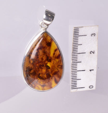 AMBER PENDANT set in STERLING SILVER J106