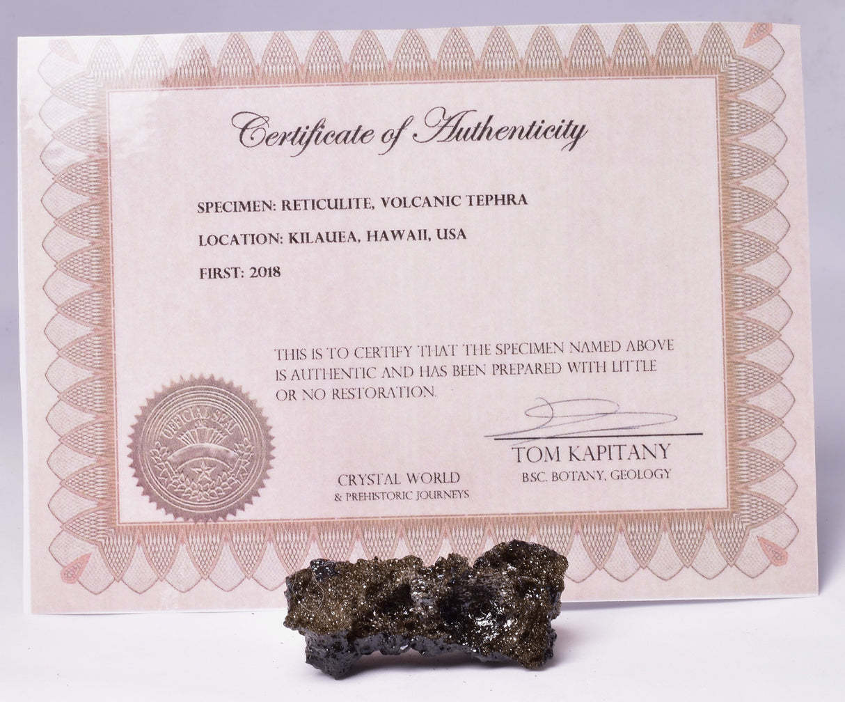 RETICULITE, VOLCANIC TEPHRA, KILAUEA VOLCANO 2018, HAWAII V12