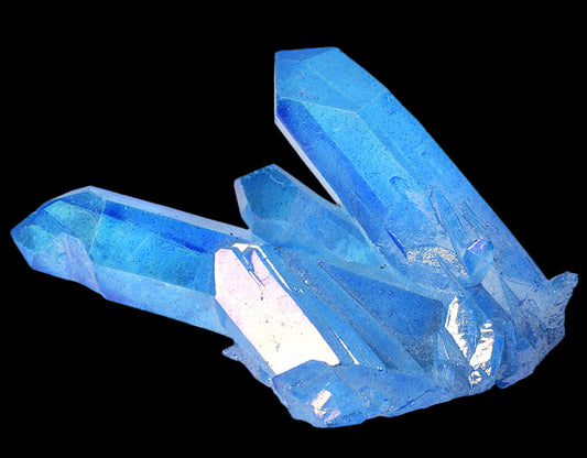 BLUE TITANIUM AURA QUARTZ POINT CLUSTER P432