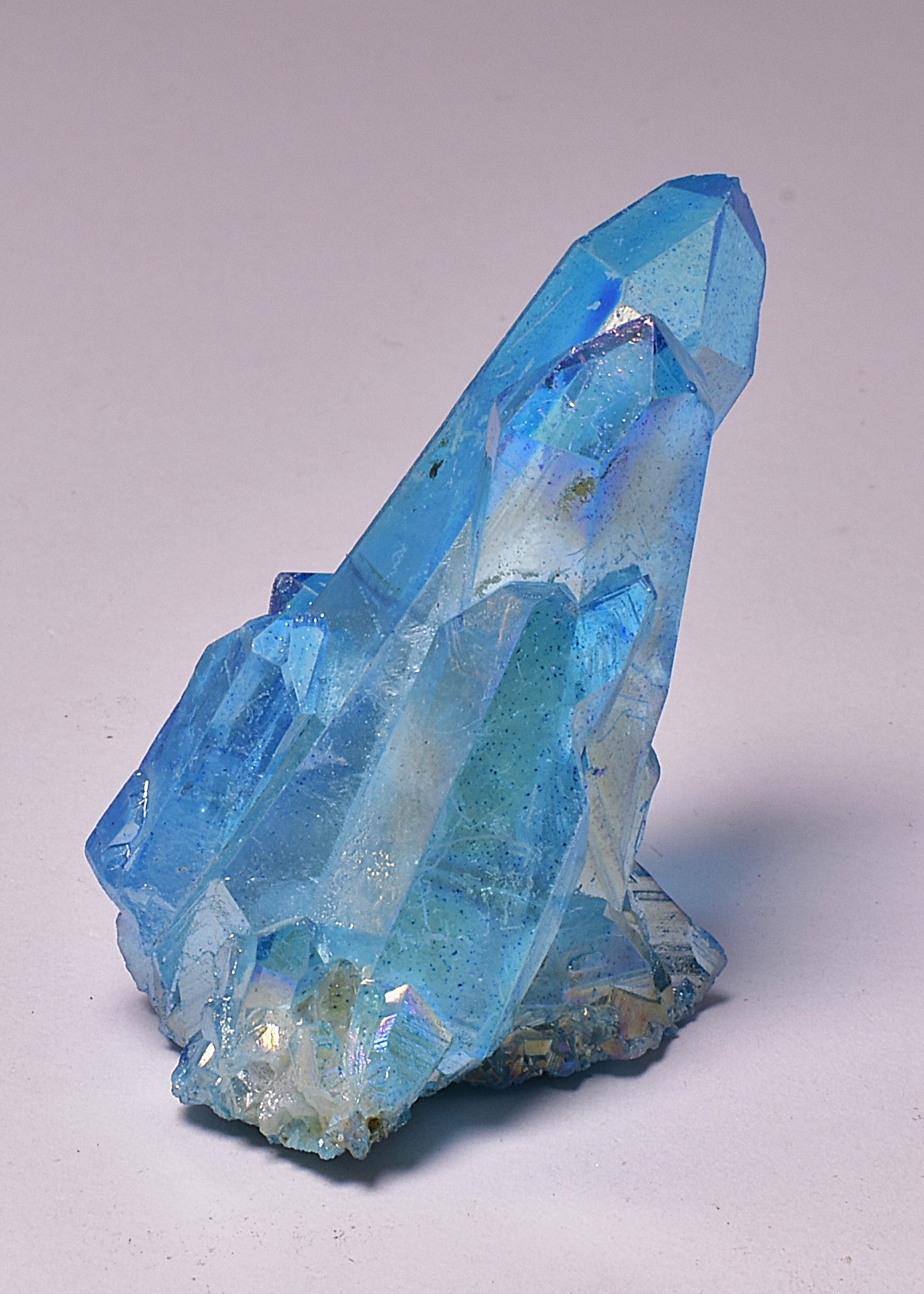 BLUE TITANIUM AURA QUARTZ POINT CLUSTER P2049