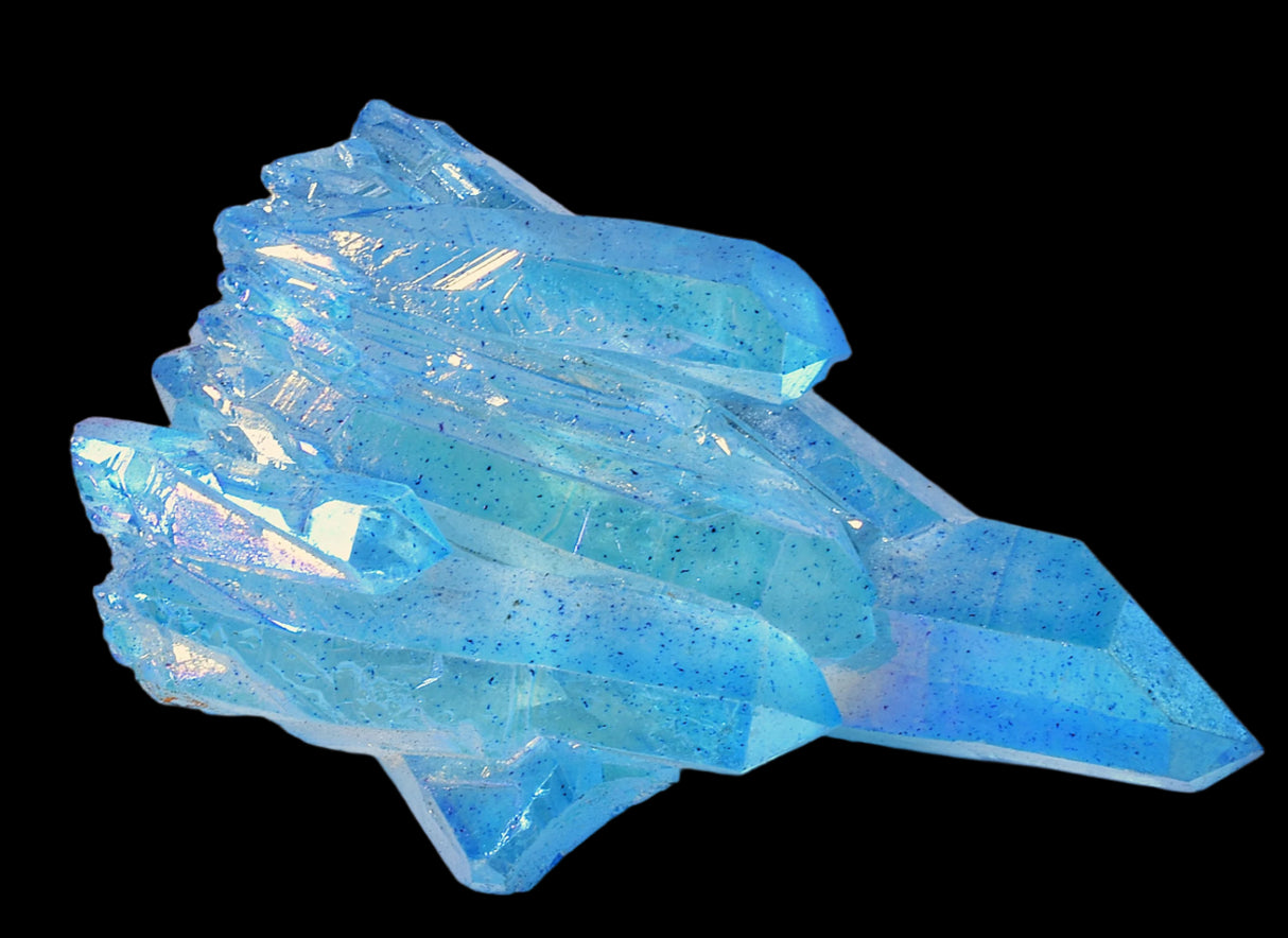 BLUE TITANIUM AURA QUARTZ POINT CLUSTER P439