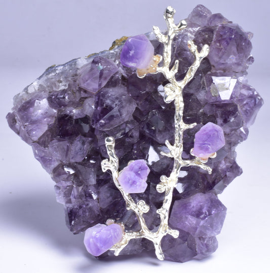 AMETHYST CLUSTER with AMETHYST TREE P552