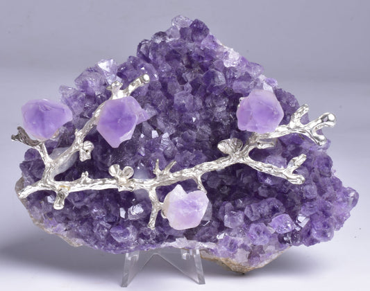 AMETHYST CLUSTER with AMETHYST TREE P559