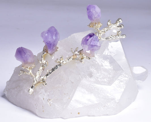 QUARTZ CLUSTER with AMETHYST TREE P567