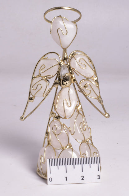 ROSE QUARTZ ANGEL with AMETHYST POINT P73