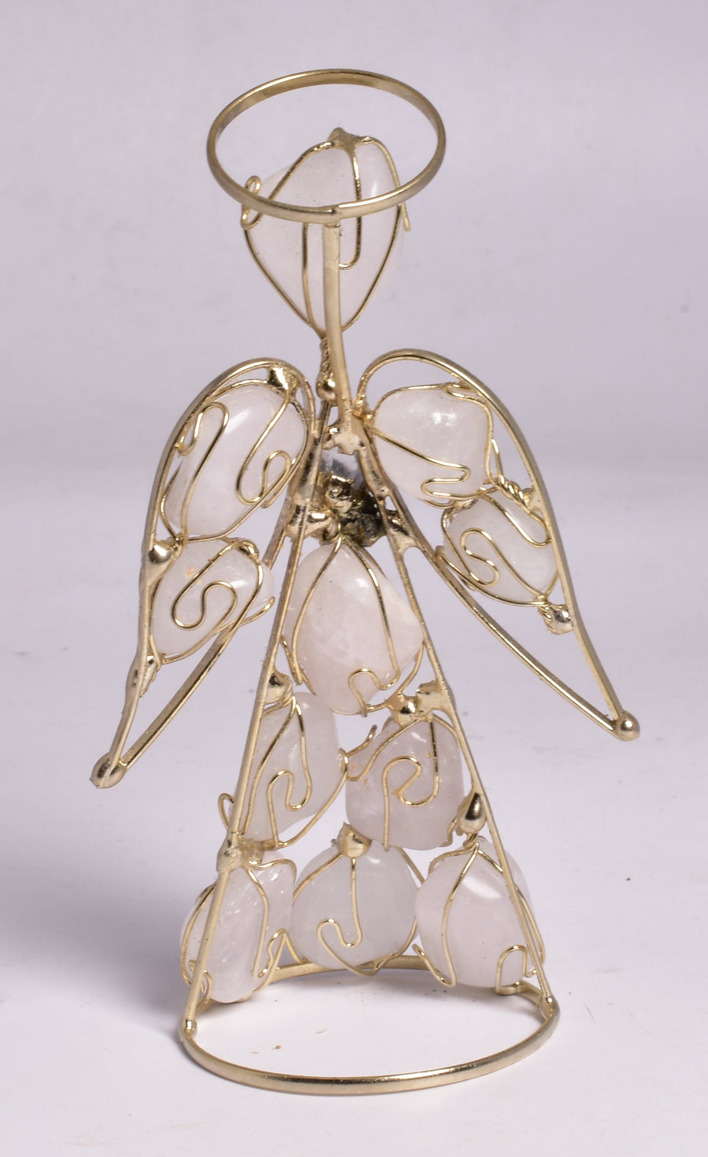 ROSE QUARTZ ANGEL with AMETHYST POINT P73