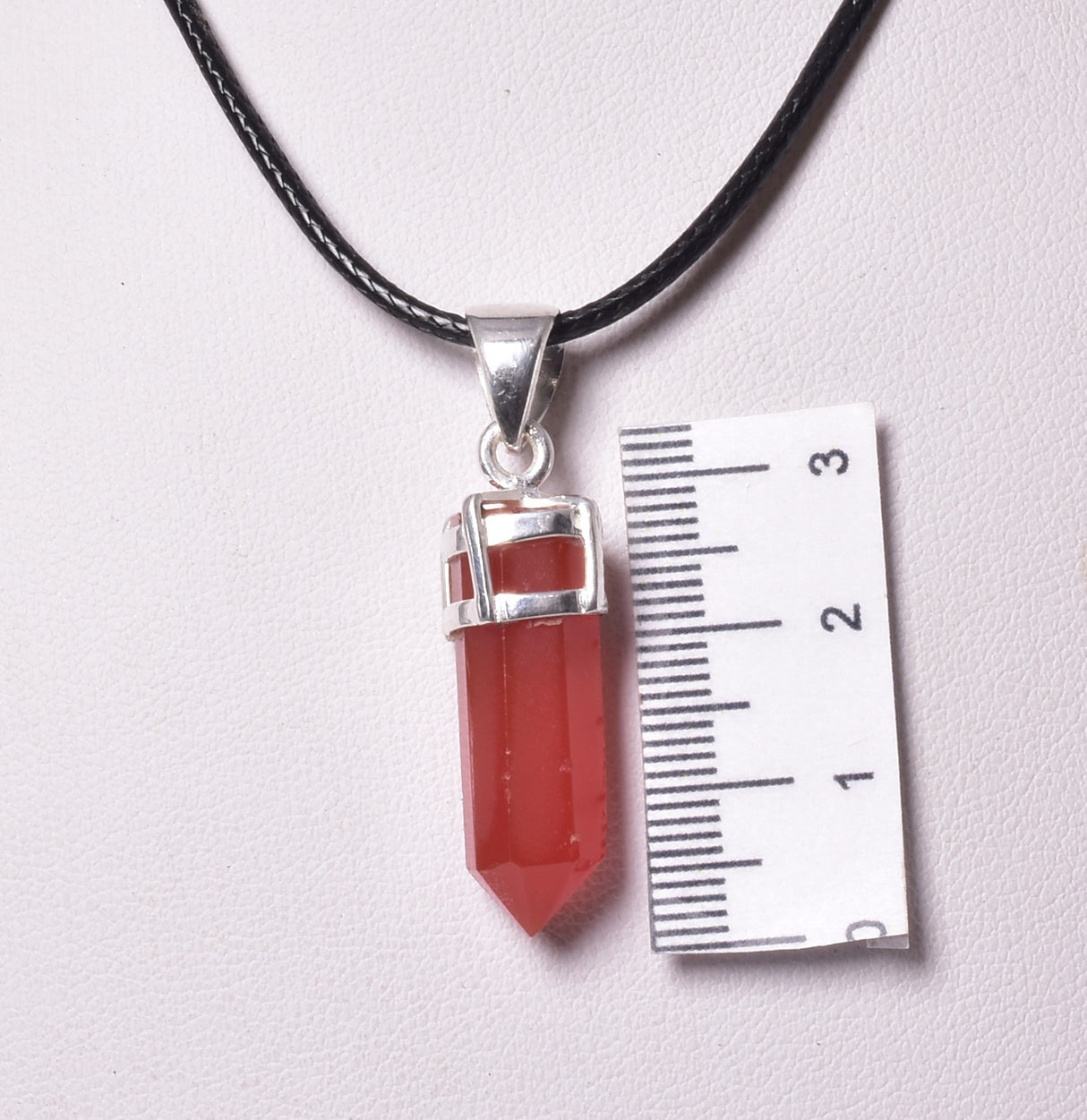 CARNELIAN POINT PENDANT set in STERLING SILVER J151