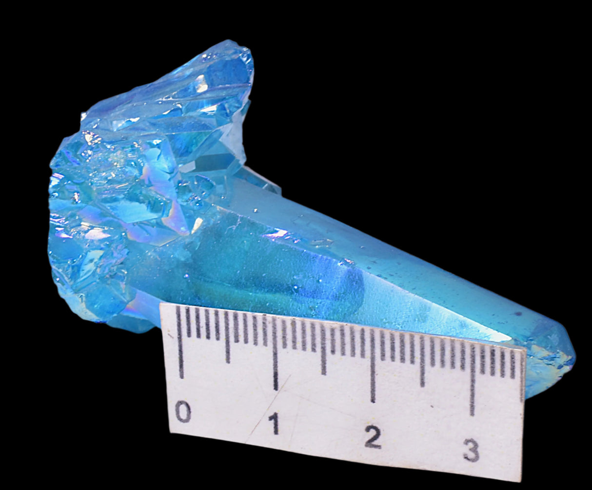 BLUE TITANIUM AURA QUARTZ POINT CLUSTER P235