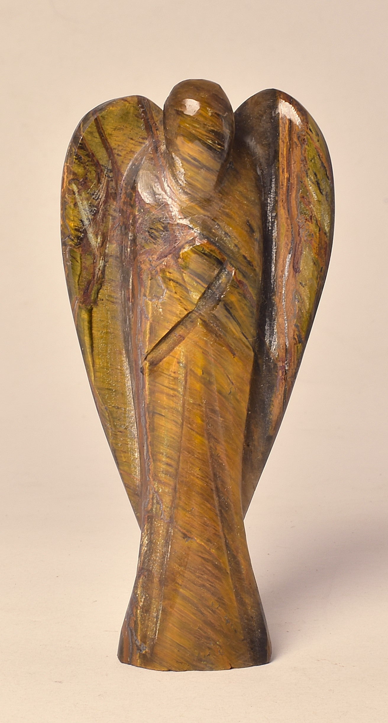 TIGER EYE CRYSTAL ANGEL CARVING P557