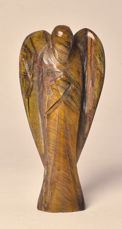 TIGER EYE CRYSTAL ANGEL CARVING P557