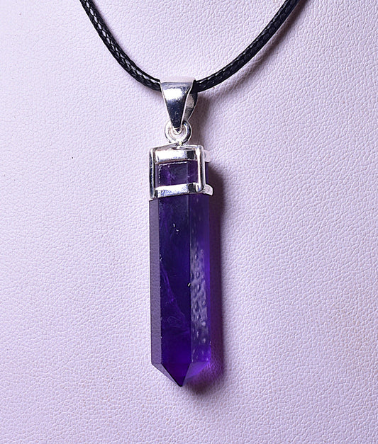 AMETHYST POINT PENDANT set in STERLING SILVER J156