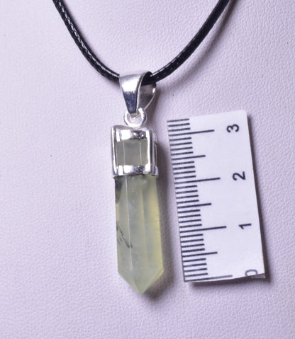 PREHNITE POINT PENDANT set in STERLING SILVER J154