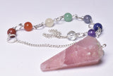 CHAKRA CRYSTAL ROSE QUARTZ PENDULUM P239