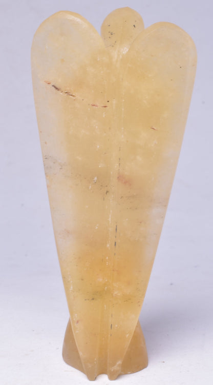 ORANGE CALCITE CRYSTAL ANGEL CARVING P34