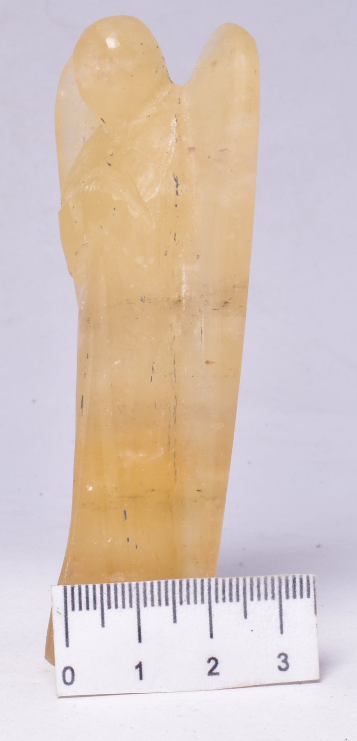 ORANGE CALCITE CRYSTAL ANGEL CARVING P34