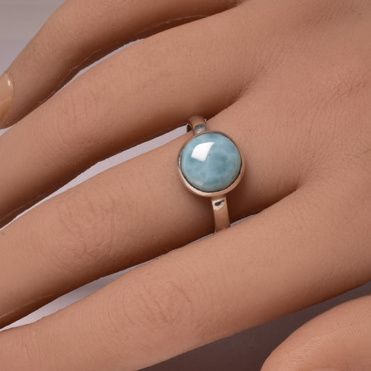 LARIMAR RING set in STERLING SILVER, SIZE U/10.5 J199