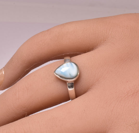 LARIMAR RING set in STERLING SILVER, SIZE N/7 J200