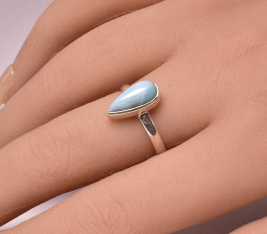 LARIMAR RING set in STERLING SILVER, SIZE O/7.5 J201