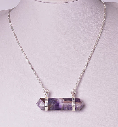 AMETHYST DOUBLE TERMINATED POINT PENDANT J01