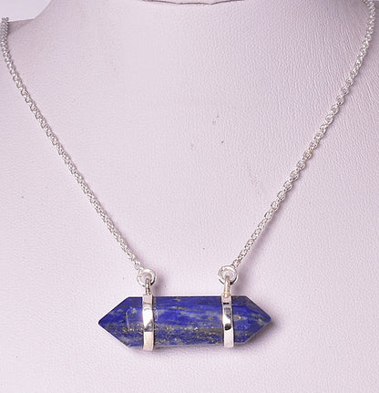 LAPIS LAZULI DOUBLE TERMINATED POINT PENDANT J02