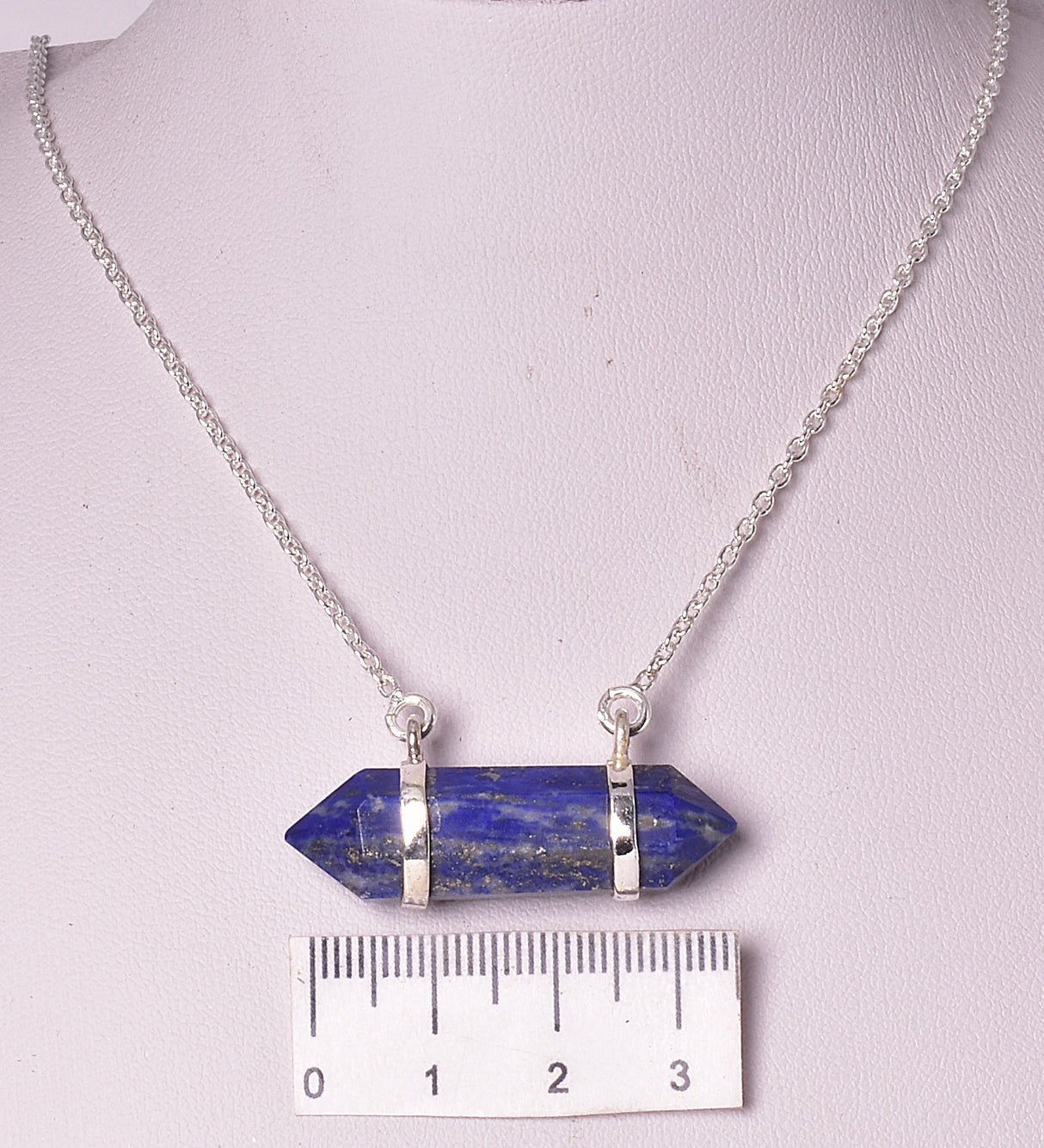 LAPIS LAZULI DOUBLE TERMINATED POINT PENDANT J02